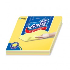 스카트*천연 위생행주 1백(10매)[구성:노란색 6장, 핑크색 2장, 초록색 2장]
