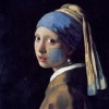베르메르 명화그림 - 진주귀걸이를한소녀(캔버스화)