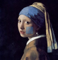 베르메르 명화그림 - 진주귀걸이를한소녀(캔버스화)