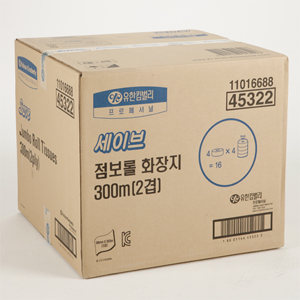 유한킴벌리 세이브 점보롤 300m2겹16롤 화장지/45322