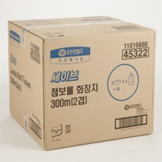 유한킴벌리 세이브 점보롤 300m2겹16롤 화장지/45322