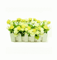 안개장미울타리(노랑)조화 728